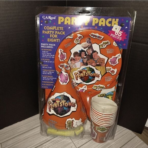 C.A. Reed Vintage Flintstones Party Pack Of 65 Pieces 8 Person Set New - Picture 7 of 9